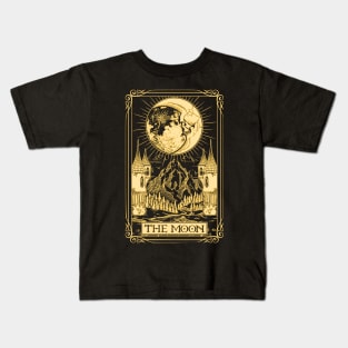 The Moon Tarot in Gold Kids T-Shirt